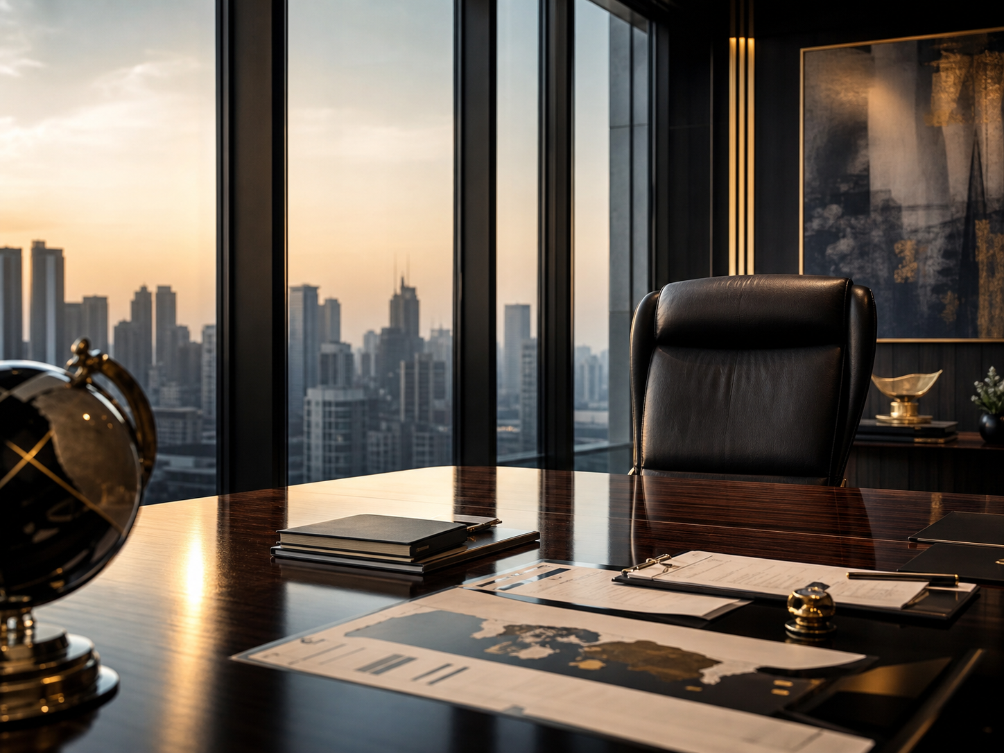 Premium leadership boardroom representing founder-led governance